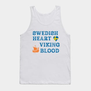 Swedish Heart Viking Blood. Gift ideas for historical enthusiasts. Tank Top